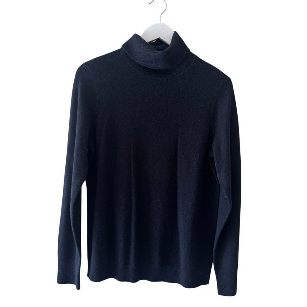 Talbots  Black Turtleneck Cashmere Pullover Long Sleeves Cozy Sweater SZ L#2519
